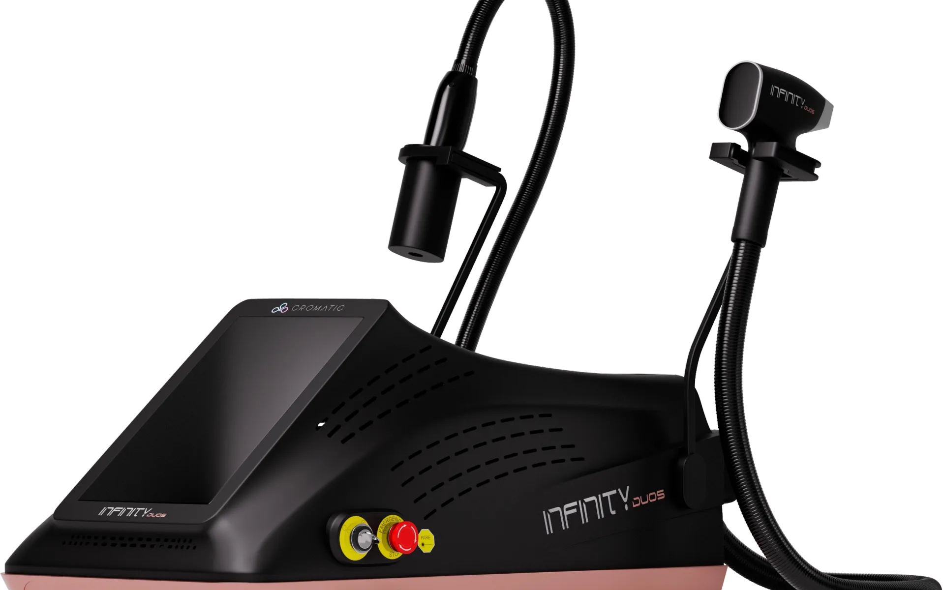 Infinity DUOS da Cromatic, com tela touch de seleção de modo e peças de mão de diodo e Q-Switched