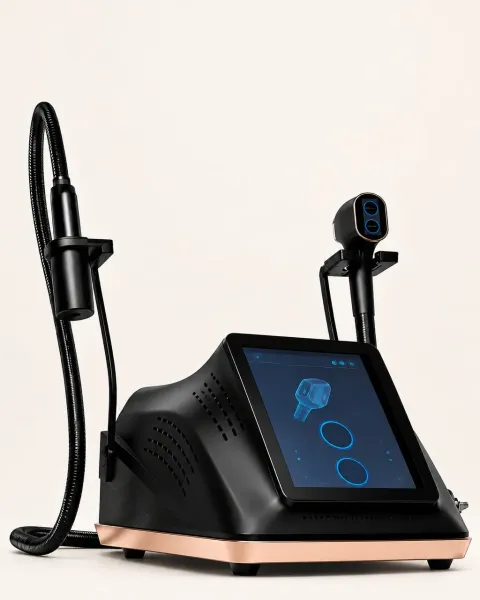 Aparelho Infinity Duos da Cromatic, com tela touch e dois cabos de aplicação
